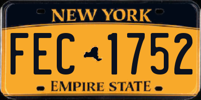 NY license plate FEC1752