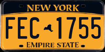 NY license plate FEC1755