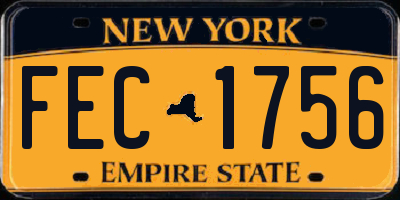 NY license plate FEC1756