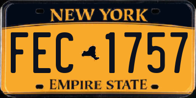 NY license plate FEC1757