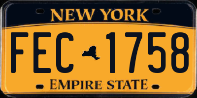 NY license plate FEC1758