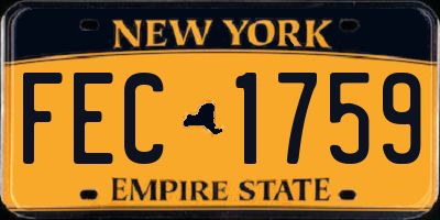 NY license plate FEC1759