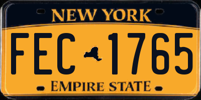 NY license plate FEC1765
