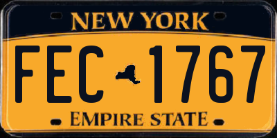 NY license plate FEC1767
