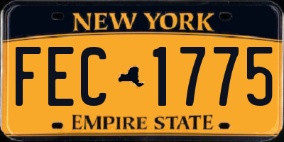 NY license plate FEC1775