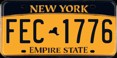 NY license plate FEC1776