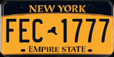 NY license plate FEC1777