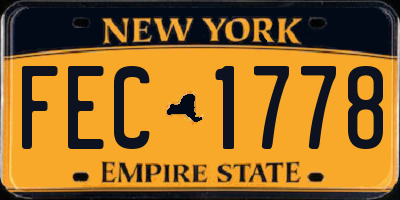 NY license plate FEC1778
