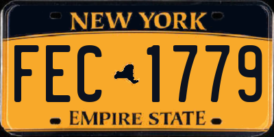 NY license plate FEC1779
