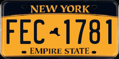 NY license plate FEC1781