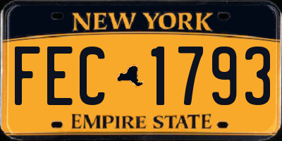 NY license plate FEC1793