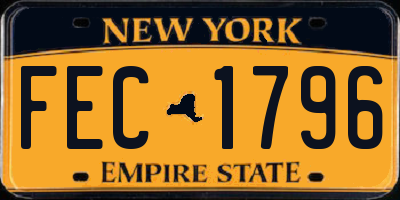 NY license plate FEC1796