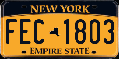 NY license plate FEC1803