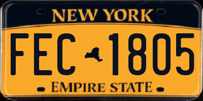 NY license plate FEC1805