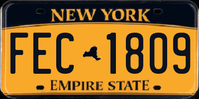 NY license plate FEC1809