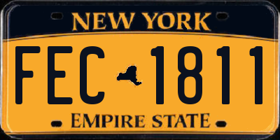 NY license plate FEC1811