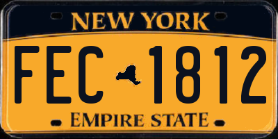 NY license plate FEC1812