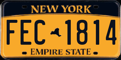 NY license plate FEC1814