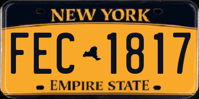 NY license plate FEC1817
