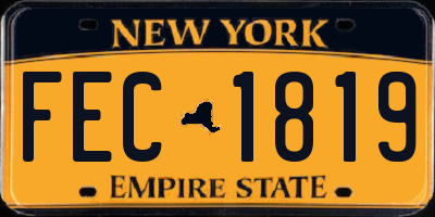 NY license plate FEC1819