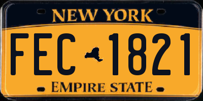 NY license plate FEC1821