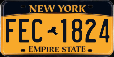 NY license plate FEC1824