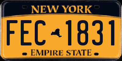 NY license plate FEC1831