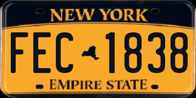 NY license plate FEC1838