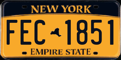 NY license plate FEC1851
