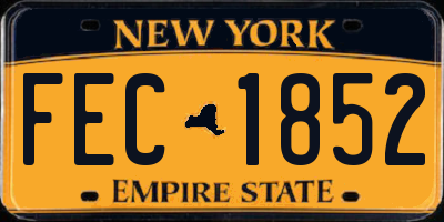 NY license plate FEC1852
