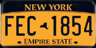 NY license plate FEC1854