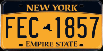 NY license plate FEC1857