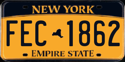 NY license plate FEC1862