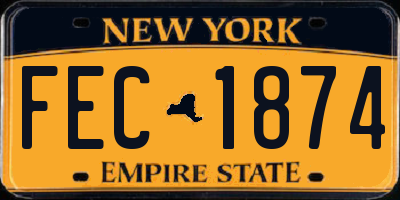 NY license plate FEC1874