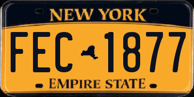 NY license plate FEC1877