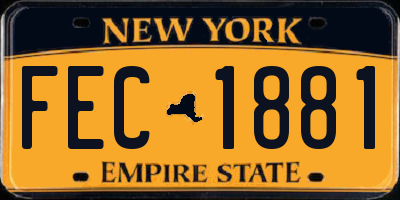 NY license plate FEC1881