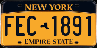 NY license plate FEC1891