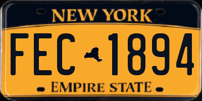 NY license plate FEC1894
