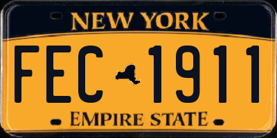 NY license plate FEC1911