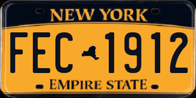 NY license plate FEC1912