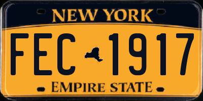 NY license plate FEC1917