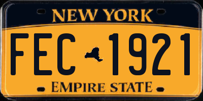 NY license plate FEC1921