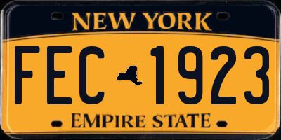 NY license plate FEC1923