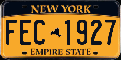 NY license plate FEC1927