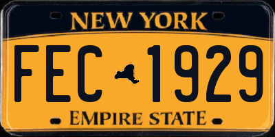 NY license plate FEC1929