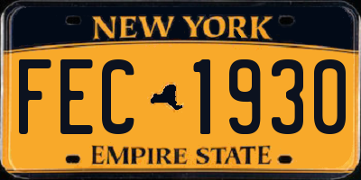 NY license plate FEC1930