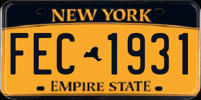 NY license plate FEC1931