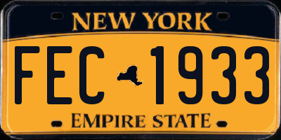 NY license plate FEC1933