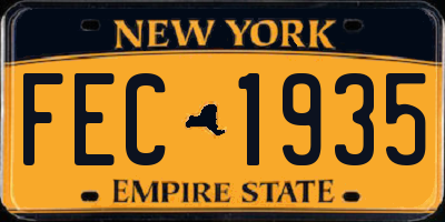 NY license plate FEC1935