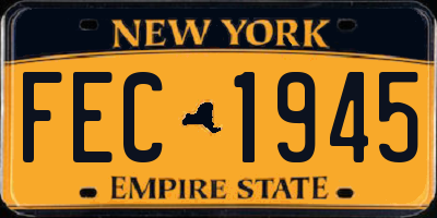 NY license plate FEC1945